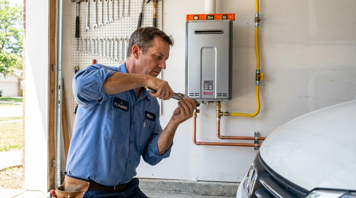 Tankless water heater installation by a Johns Plumbing LLC plumber in Hillsboro